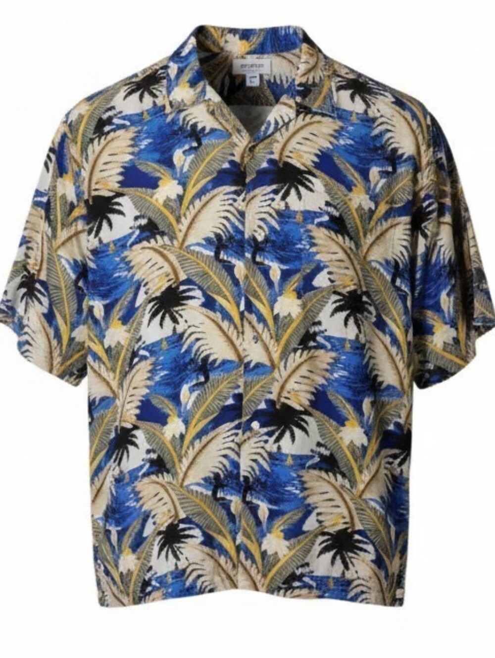 Munsingwear tropical palm leaf print button front short sleeve shirt men's XL